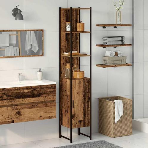 vidaXL Badkamer Kast Oud hout 33 x 33 x 185.5 cm Bewerkt, Huis en Inrichting, Tafels | Kaptafels, Nieuw, Verzenden
