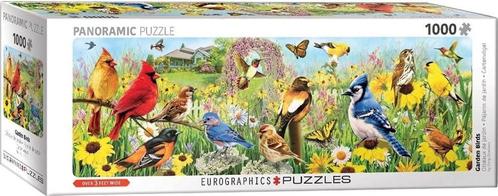 Garden Birds - Greg Giordano Panorama Puzzel (1000 stukjes), Hobby en Vrije tijd, Denksport en Puzzels, Nieuw, Verzenden