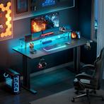 Gaming bureau - Gaming desk - Gaming tafel - 140x60 cm - Zwa, Verzenden, Zo goed als nieuw