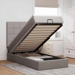 vidaXL Bed met matras 100x200 cm stof taupe, Huis en Inrichting, Slaapkamer | Bedden, 100 cm, Eenpersoons, Verzenden, Nieuw
