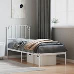 vidaXL Bedframe met hoofdbord metaal wit 80x200 cm, Huis en Inrichting, Slaapkamer | Bedden, Eenpersoons, Verzenden, Wit, Nieuw