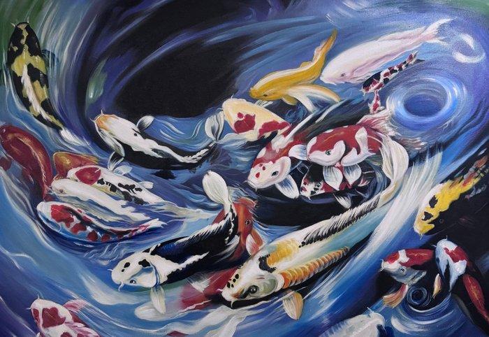 Europese school (XX) - Peces Koi, Antiek en Kunst, Kunst | Schilderijen | Klassiek