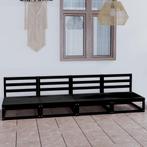 vidaXL Tuinbank 4-zits massief grenenhout zwart, Tuin en Terras, Tuinsets en Loungesets, Verzenden, Nieuw