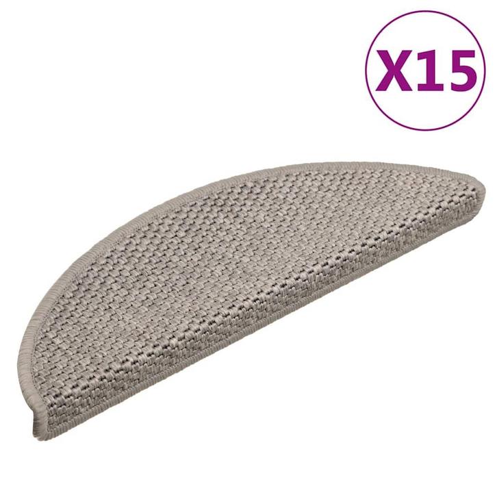 vidaXL Trapmatten zelfklevend 15 st sisal-look 56x17x3cm, Doe-het-zelf en Verbouw, Ladders en Trappen, Nieuw, Verzenden