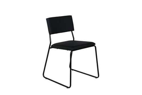 Eetkamerstoel - Floor - Zwart - PU-Leer - Jörn, Huis en Inrichting, Stoelen, Nieuw, Verzenden