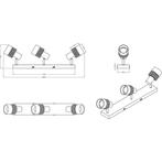LED Plafondspot - Trion Dandini - E14 Fitting - 3-lichts -, Huis en Inrichting, Lampen | Spots, Ophalen of Verzenden, Nieuw, Plafondspot of Wandspot