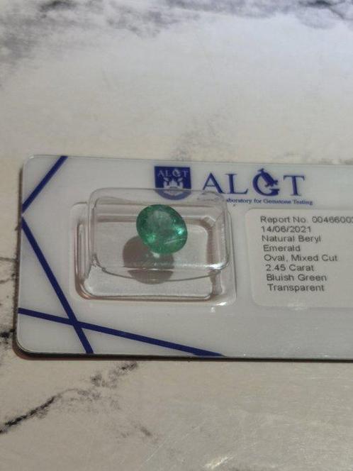 1 pcs Groen Smaragd - 2.45 ct - Antwerp Laboratory for, Sieraden, Tassen en Uiterlijk, Edelstenen