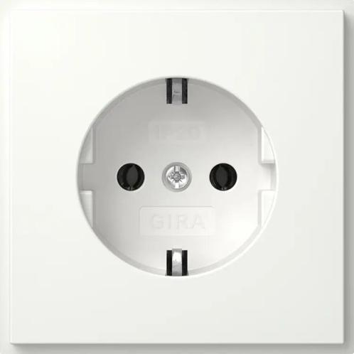 Gira TX_44 stopcontact met randaarde zuiver wit - 418866, Doe-het-zelf en Verbouw, Elektra en Kabels, Ophalen of Verzenden