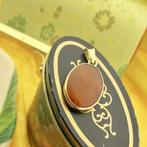 Gouden hanger met barnsteen (Hanger of bedel), Ophalen of Verzenden, Gebruikt, Goud, Overige merken