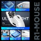 2dekans | ATTACK SHARK R1 Superlight Gamingmuis 59g – Wit –, Computers en Software, Muizen, Ophalen of Verzenden, Zo goed als nieuw