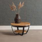 Salontafel Mangohout Rond Maeve 65 cm, Huis en Inrichting, Tafels | Salontafels, Verzenden, Rond, Nieuw, Industriële meubels