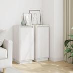 vidaXL Dressoirs 2 st 31,5x34x75 cm massief grenenhout wit, Minder dan 50 cm, Verzenden, Nieuw, Grenenhout