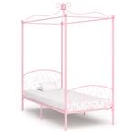 vidaXL Hemelbedframe metaal roze 100x200 cm, 100 cm, Eenpersoons, Verzenden, Nieuw