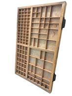 Vitrinekast - Printers tra - Hout - 83x 53 cm