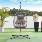 Hangstoel Edeng met standaard grijs 196x110x95 cm [en.casa], Verzenden, Nieuw