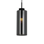 Art Deco hanglamp zwart met smoke glas - Laura, Huis en Inrichting, Lampen | Hanglampen, Nieuw, Glas, Art Deco, 75 cm of meer