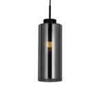 Art Deco hanglamp zwart met smoke glas - Laura, Huis en Inrichting, Nieuw, Glas, Art Deco, 75 cm of meer