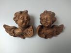 Snijwerk, Holzfiguren - zwei Putten Engelsköpfe - Paar -, Antiek en Kunst