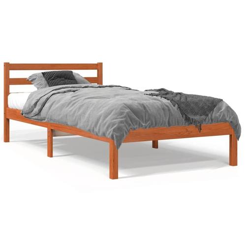 Massief Grenen Bed 90x190 Wasbruin - Tweedekansje (bedframe), Huis en Inrichting, Slaapkamer | Bedden, 90 cm, 190 cm of minder