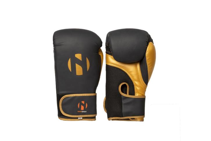Bokshandschoenen Nihon | Zwart / Goud (Maat: 12OZ), Sport en Fitness, Vechtsporten en Zelfverdediging, Vechtsportbescherming, Nieuw
