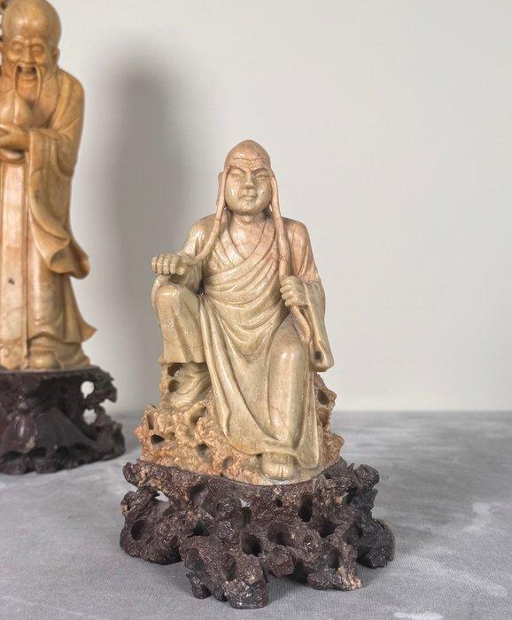 Figuur - Carved seated deities - zeepsteen - China -, Antiek en Kunst, Antiek | Overige Antiek