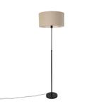 Vloerlamp zwart verstelbaar met kap lichtbruin 50 cm - Parte, Nieuw, Overige materialen, Design, 150 tot 200 cm