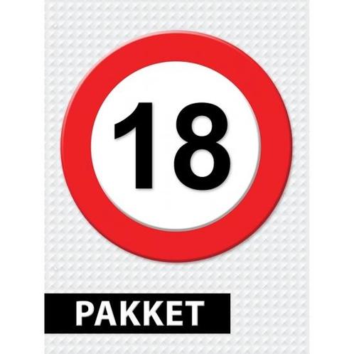 Verkeersbord  18 jaar versiering pakket - 18 jaar versiering, Hobby en Vrije tijd, Feestartikelen, Ophalen of Verzenden