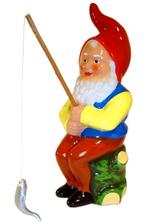 Tuinkabouter met hengel, Verzenden, Nieuw