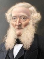 Europese school (XIX) - portret man op plexiglas geschilderd