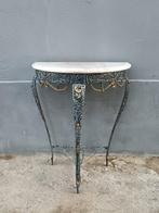 Wandtafel - Bronzen console met marmeren deksel, Antiek en Kunst