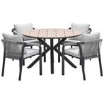 Garden Impressions Tarera tuinset 5-delig taupe - Tulli, Tuin en Terras, Tuinsets en Loungesets, Verzenden, Nieuw