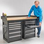 Datona Werkbank PRO - eiken werkblad - 12 lades - 150 cm -, Doe-het-zelf en Verbouw, Ophalen of Verzenden, Nieuw
