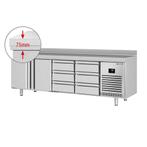 GGM Gastro | Koelwerkbank Premium PLUS - 2452x600mm - met 2, Verzenden, Nieuw in verpakking, RVS Meubilair