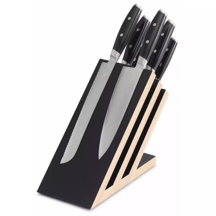 Yaxell Messenblokset - beukenhout - magnetisch opbergen e..., Huis en Inrichting, Keuken | Bestek, Bestekset, Nieuw, Hout, Ophalen of Verzenden