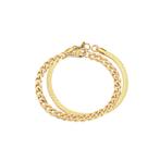 Roestvrij stalen goud kleurige set van 2 armbanden, Sieraden, Tassen en Uiterlijk, Armbanden, Verzenden, Nieuw, Zilver