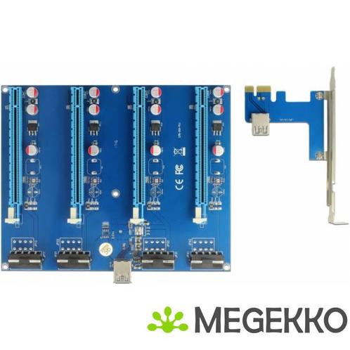 Delock 41427 Riser Card PCI Express x1 > 4 x PCIe x16 met, Computers en Software, Pc- en Netwerkkabels, Nieuw, Verzenden