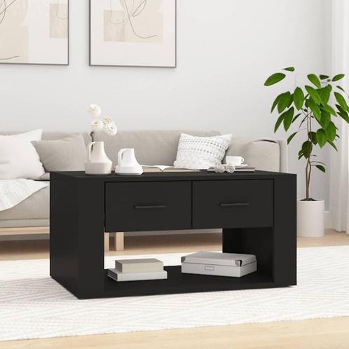 vidaXL Salontafel 80x50x40 cm bewerkt hout zwart, Huis en Inrichting, Tafels | Salontafels, 50 tot 100 cm, Nieuw, Overige houtsoorten