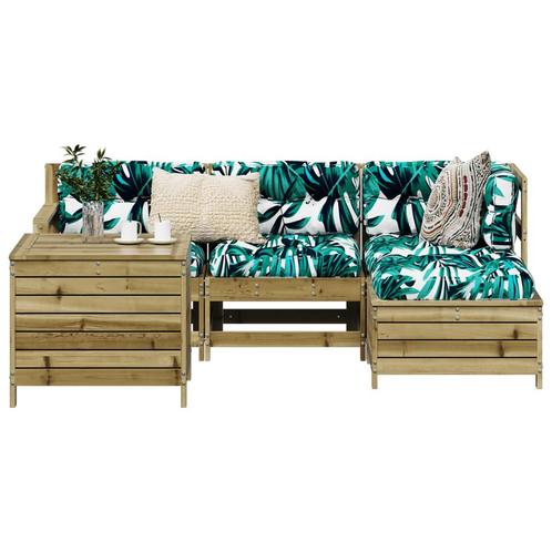 vidaXL 5-delige Loungeset geïmpregneerd grenenhout, Tuin en Terras, Tuinsets en Loungesets, Loungeset, Nieuw, Verzenden