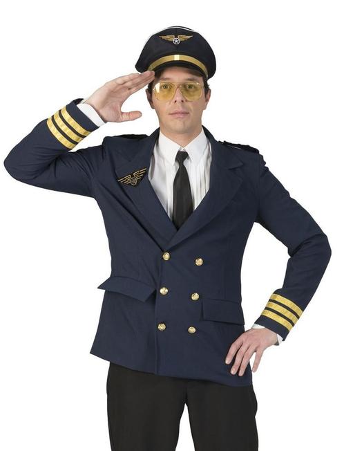 Pilotenjas Man Donkerblauw, Kleding | Heren, Carnavalskleding en Feestkleding, Nieuw, Ophalen of Verzenden