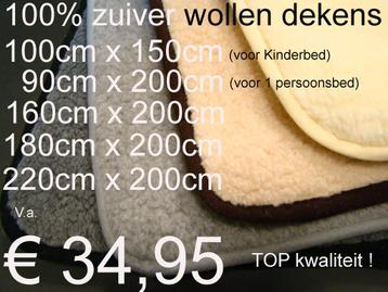 Wollen deken van 100% Schapenwol Schapenwollen dekens €34,95