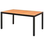 vidaXL Tuintafel 150x90x74 cm aluminium en HKC bruin, Tuin en Terras, Tuintafels, Verzenden, Nieuw