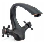 REA Retro wastafelkraan - laag model - vintage zwart - me..., Doe-het-zelf en Verbouw, Sanitair, Ophalen of Verzenden, Nieuw