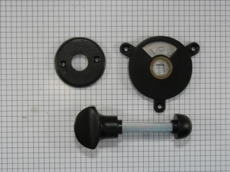 WC-deursluiting ijzer zwart incl. vrij/bezet met ovale knop, Doe-het-zelf en Verbouw, Hang- en Sluitwerk, Nieuw, Ophalen of Verzenden