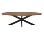 Ovale Eettafel Sturdy – 180 cm | Naturel Mangohout &amp; Zwart, Ophalen, Nieuw