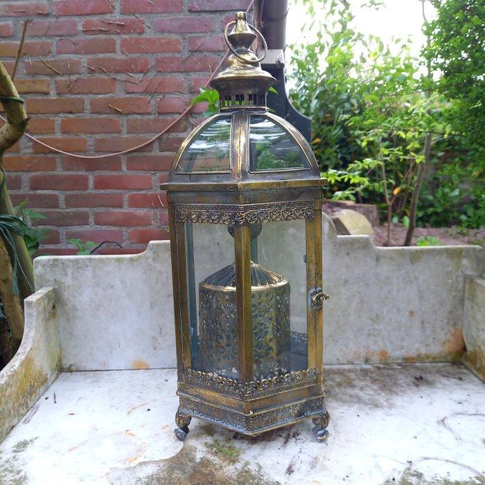 Lantaarn - Large Spinning Candle Lantern - 54 cm - Glas,, Antiek en Kunst, Kunst | Designobjecten