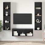 vidaXL TV-kast set Wandgemonteerd 3 pcs Zwart eiken Bewerkt, Huis en Inrichting, Minder dan 50 cm, Verzenden, Nieuw, Minder dan 100 cm