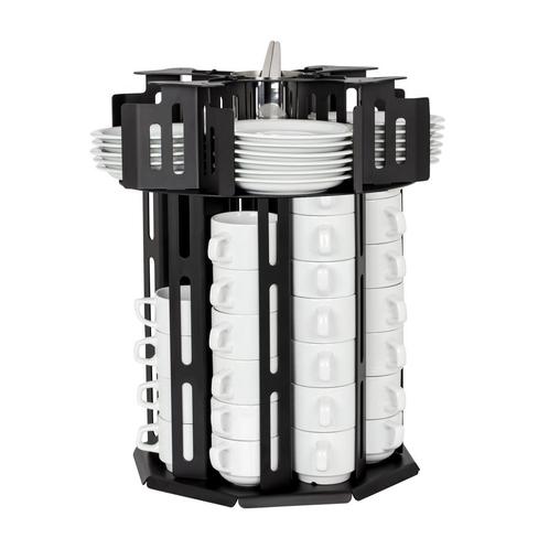 GGM Gastro | Kop & schotel dispenser - Roterend - Zwart |, Huis en Inrichting, Keuken | Bestek, Verzenden