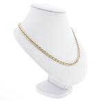 Bicolor gouden fantasie schakelketting, Ophalen of Verzenden, Gebruikt, Overige kleuren, Goud