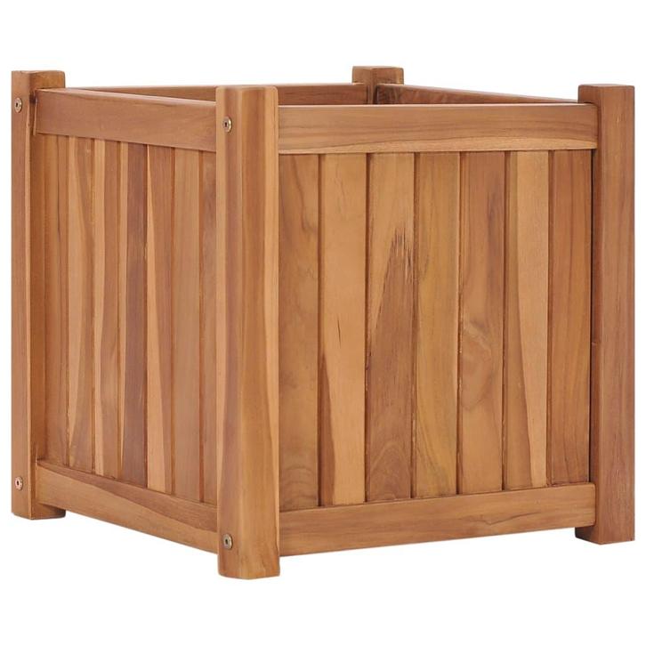 vidaXL Plantenbak verhoogd 40x40x40 cm massief teakhout, Tuin en Terras, Bloembakken en Plantenbakken, Minder dan 60 cm, Nieuw