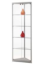 Luxe vitrinekast hoek aluminium 50 cm met halogeen, Nieuw in verpakking